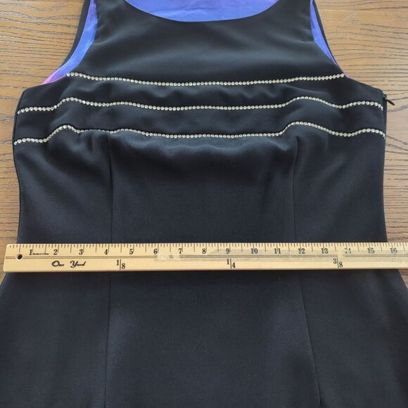 Vintage‎ CDC Black Sleeveless Cocktail Dress Rhinestone Embellishments Size 10 - Picture 12 of 15